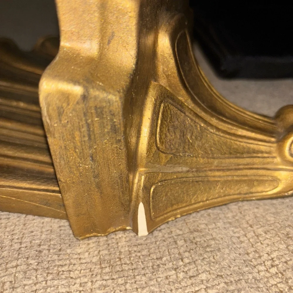 Vtg Scallop Shape Gold Hollywood Regency Sconce Shelf’s Set of 2